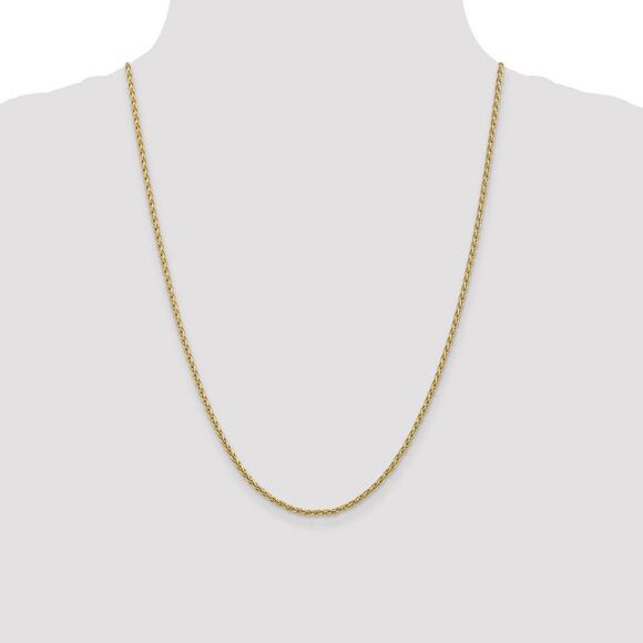 2.2mm 14k Yellow Gold Parisian Wheat Chain Necklace, 24 Inch - Picture 2 of 8